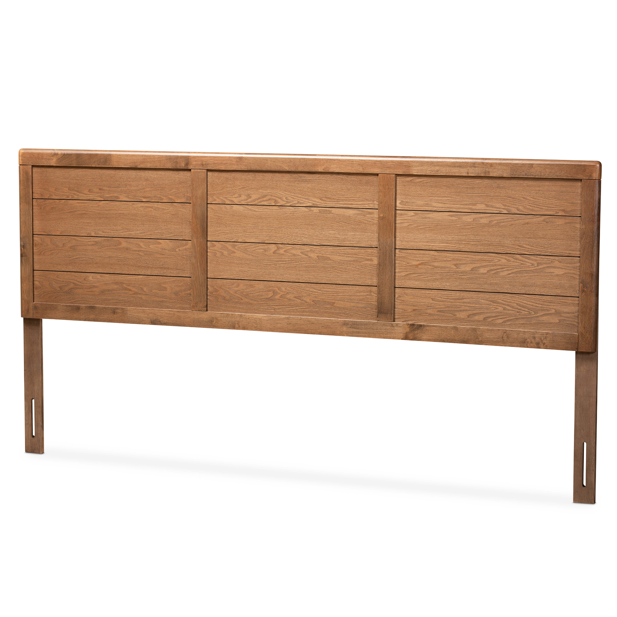 Baxton Studio Seren Mid-Century Modern Walnut Brown Finished Wood King Size Headboard Affordable modern furniture in Chicago, classic bedroom furniture, modern king size, cheap king size