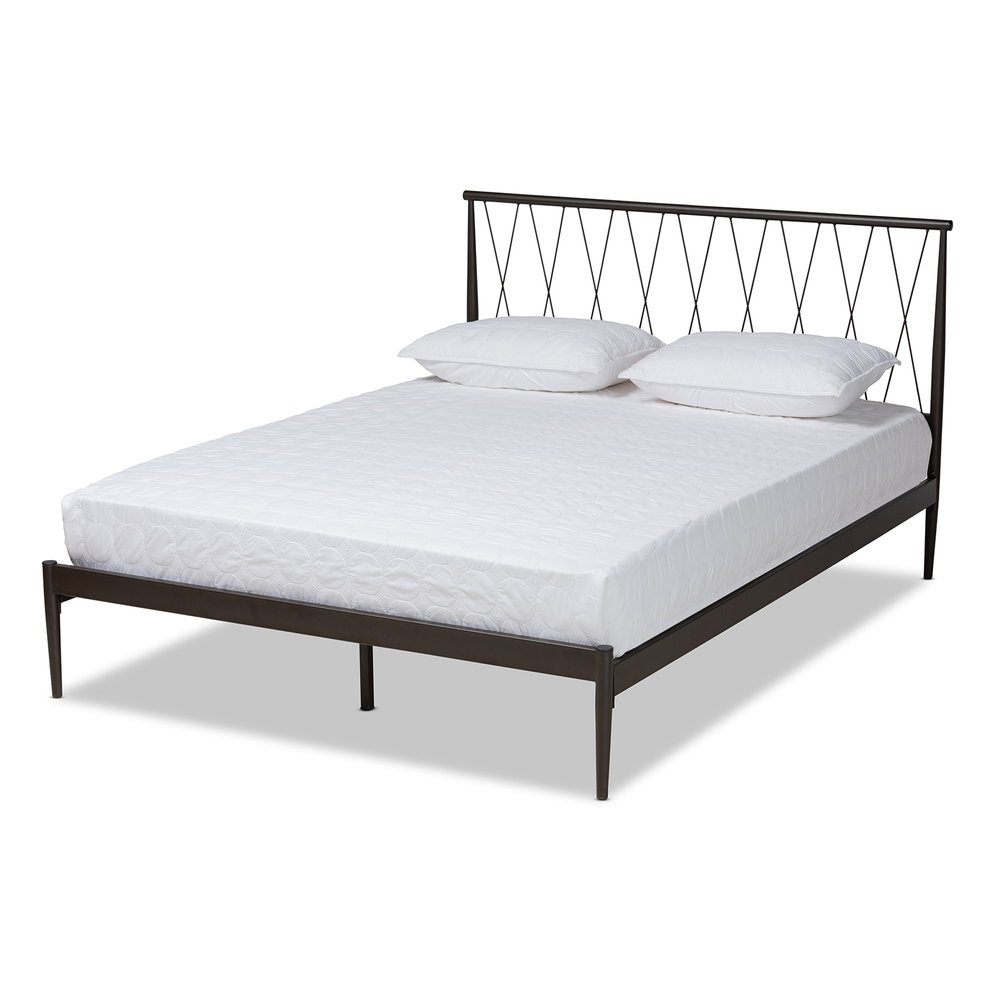 Baxton Studio Nano Modern and Contemporary Black Finished Metal Full Size Platform Bed