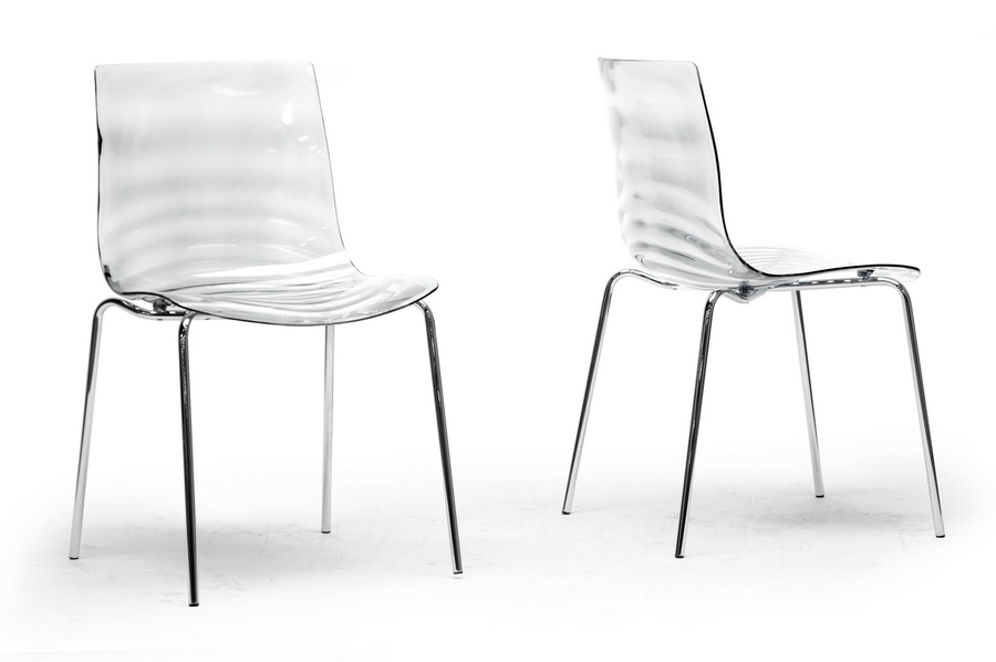 Baxton Studio Marisse Clear Plastic Modern Dining Chair (Set of 2)