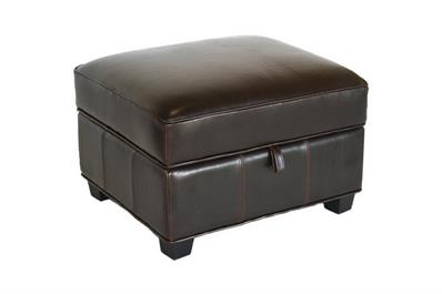 Baxton Studio Agustus Brown Leather Storage Ottoman ORG $130 SALES PRICE $117