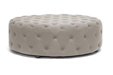 Baxton Studio Cardiff Beige Linen Modern Tufted Ottoman ORG $286 SALE PRICE $257