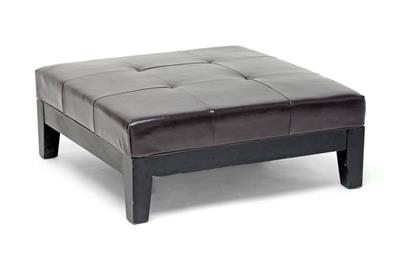 Baxton Studio Grant Brown Leather Large Cocktail Ottoman with Tufting and Wood Feet ORG $187 SALE PRICE $168
