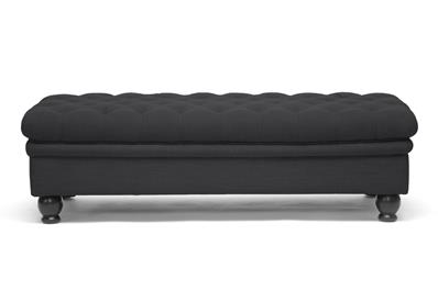 Baxton Studio Guildford Dark Gray Linen Modern Tufted Ottoman ORG $235 SALE PRICE $212