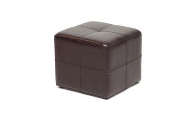 Baxton Studio Nox Dark Brown Bonded Leather Cube Ottoman ORG $31 SALE PRICE $25