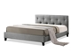 Baxton Studio Annette Gray Linen Modern Bed with Upholstered Headboard - Full Size - BSOBBT6140A2-Full-Grey DE800