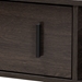Baxton Studio Baldor Modern and Contemporary Dark Brown Finished Wood and Black Metal 2-Drawer Coffee Table - BSOCT8012-Dark Brown-CT