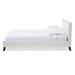 Baxton Studio Battersby White Modern Bed with Upholstered Headboard - Queen Size - BSOCF8276-QUEEN-WHITE