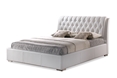 Baxton Studio Bianca White Modern Bed with Tufted Headboard - King Size affordable modern furniture in Chicago, bedroom furniture, Bianca White Modern Bed with Tufted Headboard - King Size
