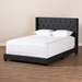 Baxton Studio Brady Modern and Contemporary Charcoal Grey Fabric Upholstered King Size Bed - BSOBrady-Charcoal Grey-King