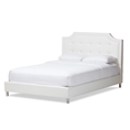 Baxton Studio Carlotta White Modern Bed with Upholstered Headboard - Full Size affordable modern furniture in Chicago, Carlotta White Modern Bed with Upholstered Headboard - Full Size,Bar Furniture Chicago
