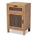 Baxton Studio Clement Rustic Transitional Medium Oak Finished 1-Door and 1-Drawer Wood Spindle End Table