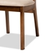 Baxton Studio Damara Mid-Century Modern Sand Fabric Upholstered and Walnut Brown Finished Wood 2-Piece Dining Chair Set - BSORH367C-Sand/Walnut Flat Seat-DC-2PK