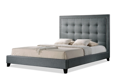 Baxton Studio Hirst  Gray Platform Bed- King Size Affordable modern furniture in Chicago, Hirst  Gray Platform Bed- King Size, Bedroom Furniture Chicago