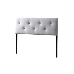 Baxton Studio Kirchem Upholstered White Full Sized Headboard Affordable modern furniture in Chicago, Kirchem Upholstered White Full Sized Headboard, Bedroom Furniture Chicago