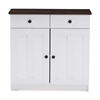 Baxton Studio Lauren Modern and Contemporary Two-tone White and Dark Brown Buffet Kitchen Cabinet  Affordable modern furniture in Chicago, Classic Wine Cabinets, Modern Cabinets, cheap Cabinets.