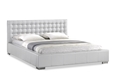 Baxton Studio Madison White Modern Bed with Upholstered Headboard - King Size affordable modern furniture in Chicago, bedroom furniture, Madison White Modern Bed with Upholstered Headboard - King Size