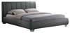Baxton Studio Marzenia Wood and Grey Fabric Contemporary Queen-Size Bed Affordable modern furniture in Chicago, Marzenia Wood Contemporary Queen-Size Bed, Bedroom Furniture Chicago