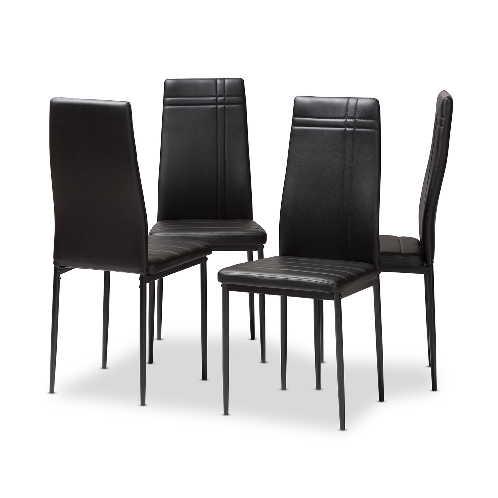 Baxton Studio Matiese Modern And, Contemporary Black Leather Chairs