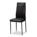 Baxton Studio Matiese Modern and Contemporary Black Faux Leather Upholstered Dining Chair (Set of 4) - BSO112157-6-Black