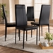 Baxton Studio Matiese Modern and Contemporary Black Faux Leather Upholstered Dining Chair (Set of 4) - BSO112157-6-Black