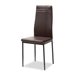 Baxton Studio Matiese Modern and Contemporary Brown Faux Leather Upholstered Dining Chair (Set of 4) - BSO112157-6-Brown