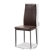 Baxton Studio Matiese Modern and Contemporary Brown Faux Leather Upholstered Dining Chair (Set of 4) - BSO112157-6-Brown