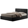Baxton Studio Templemore Black Leather Contemporary Queen-Size Bed Affordable modern furniture in Chicago,Templemore Black Leather Contemporary Queen-Size Bed, Bedroom Furniture Chicago