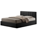 Baxton Studio Templemore Black Leather Contemporary Queen-Size Bed - BSOCF8287-Queen-Black