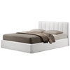 Baxton Studio Templemore White Leather Contemporary Queen-Size Bed Affordable modern furniture in Chicago,Templemore White Leather Contemporary Queen-Size Bed, Bedroom Furniture Chicago