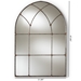 Baxton Studio Tova Vintage Farmhouse Antique Silver Finished Arched Window Accent Wall Mirror - BSORTB1358