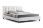 Baxton Studio Vino White Modern Bed with Upholstered Headboard - Full Size - BSOBBT6312-White-Full