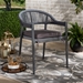 Baxton Studio Wendell Modern and Contemporary Grey Finished Rope and Metal Outdoor Dining Chair - BSOWA-6858L-Grey-DC