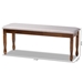 Baxton Studio Corey Modern and Contemporary Grey Fabric Upholstered and Walnut Brown Finished Wood Dining Bench - BSORH039-Grey/Walnut-Dining Bench
