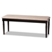 Baxton Studio Giovanni Modern and Contemporary Sand Fabric Upholstered and Dark Brown Finished Wood Dining Bench
