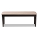 Baxton Studio Giovanni Modern and Contemporary Sand Fabric Upholstered and Dark Brown Finished Wood Dining Bench - BSORH038-Sand/Dark Brown-Dining Bench