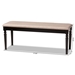 Baxton Studio Giovanni Modern and Contemporary Sand Fabric Upholstered and Dark Brown Finished Wood Dining Bench - BSORH038-Sand/Dark Brown-Dining Bench