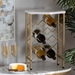 Baxton Studio Phoebe Modern and Contemporary Gold Finished Metal Wine Rack With Faux Marble Tabletop - BSOWS-12224-Wine Rack