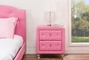 Baxton Studio Stella Crystal Tufted Pink Leather Modern Nightstand - BSOBBT3084-Pink-NS