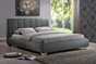 Baxton Studio Marzenia Wood and Grey Fabric Contemporary Queen-Size Bed