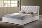 Baxton Studio Bianca White Modern Bed with Tufted Headboard - Full Size