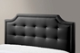 Baxton Studio Carlotta Black Modern Bed with Upholstered Headboard - Queen Size - BSOBBT6376-Black-Queen