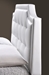 Baxton Studio Carlotta White Modern Bed with Upholstered Headboard - King Size - BSOBBT6376-White-King