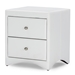 Baxton Studio  Dorian White Faux Leather Upholstered Modern Nightstand - BSOBBT3106-White-NS