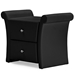 Baxton Studio  Victoria Matte Black PU Leather 2 Storage Drawers Nightstand Bedside Table - BSOBBT3111A1-Black-NS