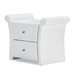 Baxton Studio  Victoria Matte White PU Leather 2 Storage Drawers Nightstand Bedside Table - BSOBBT3111A1-White-NS