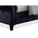 Baxton Studio Castello Black Velvet Upholstered Faux Crystal-Buttoned Sleigh Queen Platform Bed - BSOCF8539-Black-Queen
