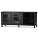Baxton Studio Walda 60-Inch Greyish Dark Brown Wood TV Cabinet with 2 Sliding Doors and 1 Drawer - BSOTV838071-Embosse