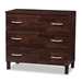 Baxton Studio Maison Modern and Contemporary Oak Brown Finish Wood 3-Drawer Storage Chest - BSOBR888023-Dirty Oak/Maple