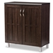 Baxton Studio Excel Modern and Contemporary Dark Brown Sideboard Storage Cabinet - BSOSR 890005-Wenge