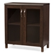 Baxton Studio Sintra Modern and Contemporary Dark Brown Sideboard Storage Cabinet with Glass Doors - BSOSR 890006-Wenge